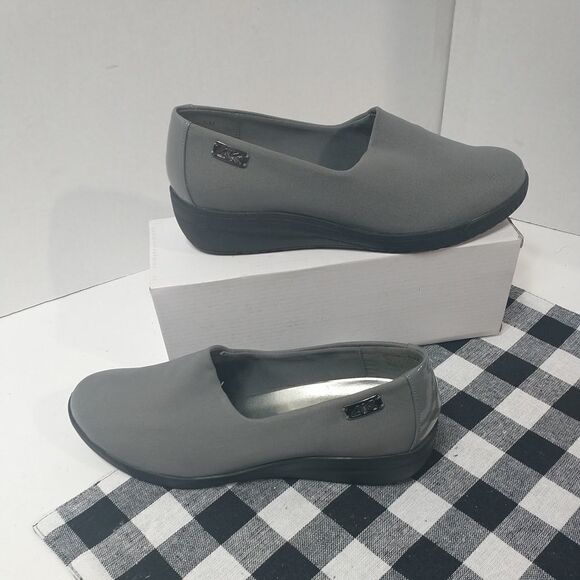 ANNE KLEIN SPORT WOMANS SHOES SLIP-ON SNEAKERS WEDGE GRAY 9.5M - Picture 3 of 11